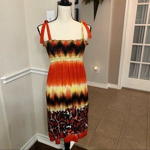 FC red/black/yellow animal print sundress or cover up